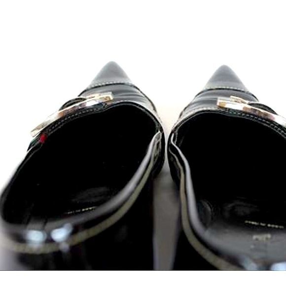 VNTG Prada Vernice Black Patent Leather Kitten Heels  IOB — SZ US 6 / EU 36 - Picture 4 of 13